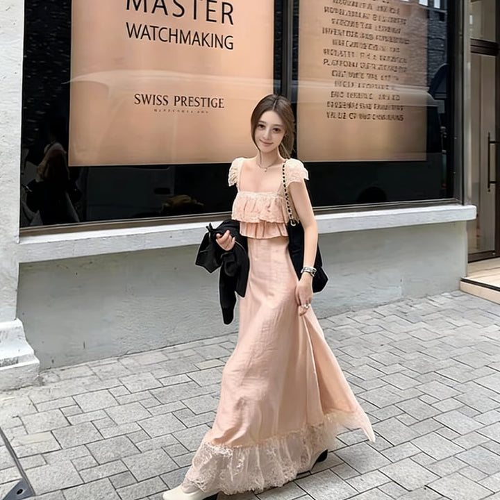 【dress】レースドッキングキャミワンピース Q8033