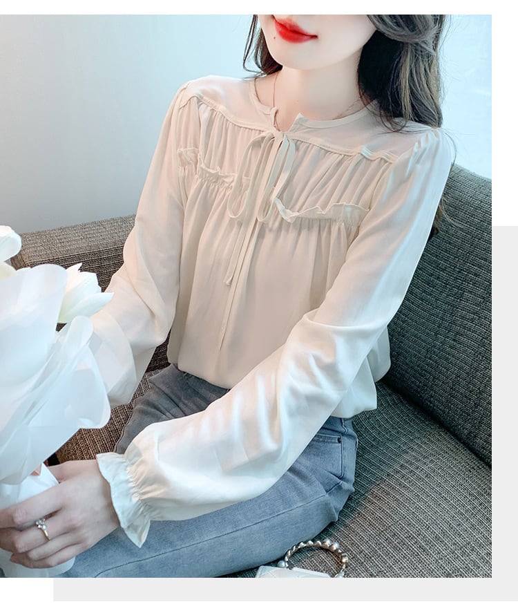 【tops】 爽やかな印象スウィートフリルシャツトップス　M17247