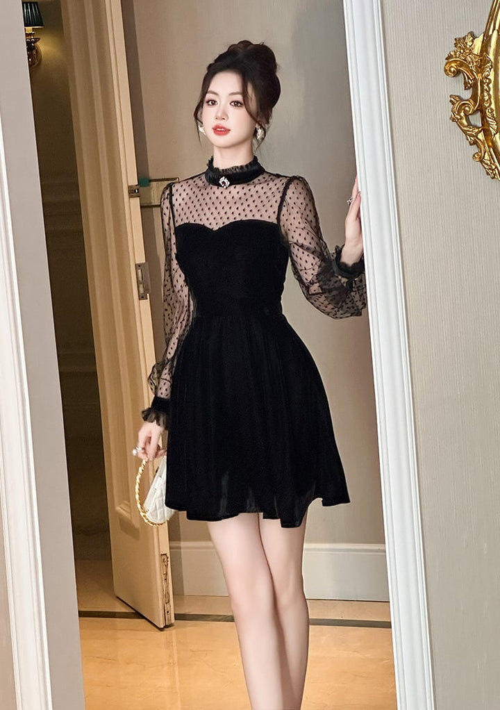 【dress】チュールドッキングワンピース　M27018