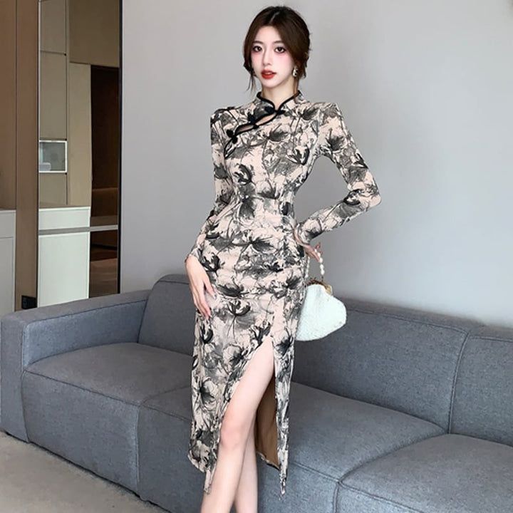 【dress】女子力アップエレガントスリットワンピース　M17414