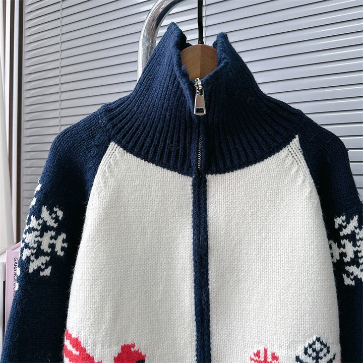 【outer】プリントニットカーデ　M27910