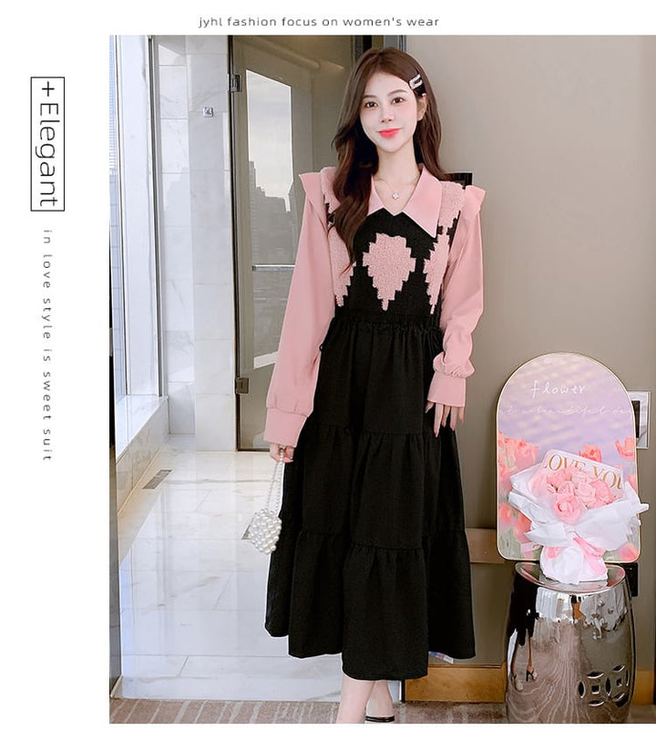 【dress】目立つ！エレガント切り替えワンピース　M17645