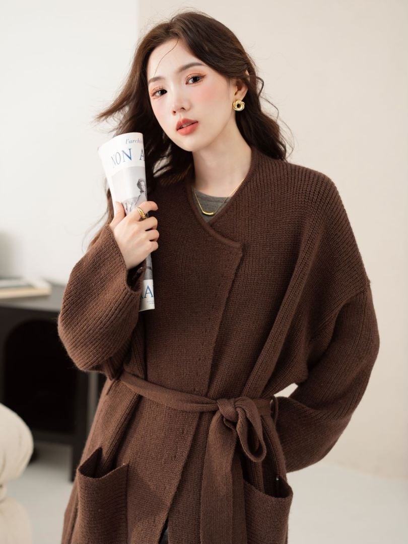【outer】ロング丈ニットカーデ　M26713