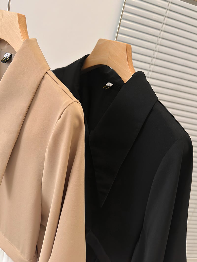 【dress】韓国系超人気切り替えシャツワンピースゆったり　M16780