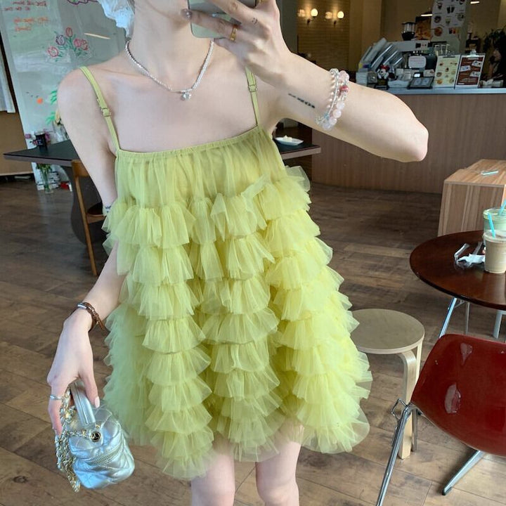 【dress】チュールコンビキャミワンピース　M29848
