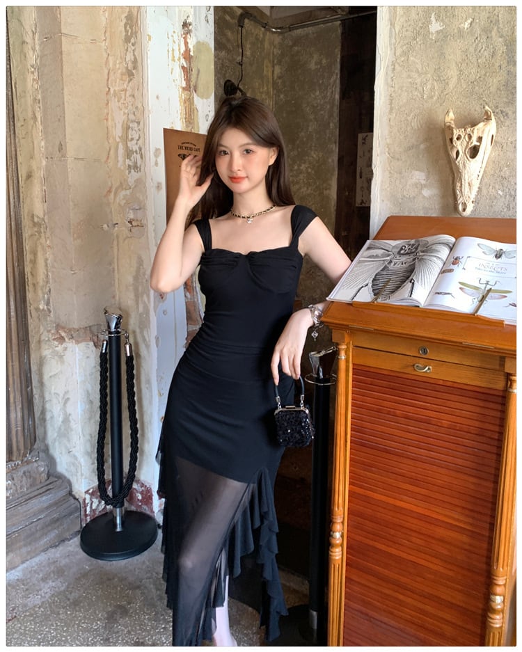 【dress】チュールドッキングワンピース　M24495