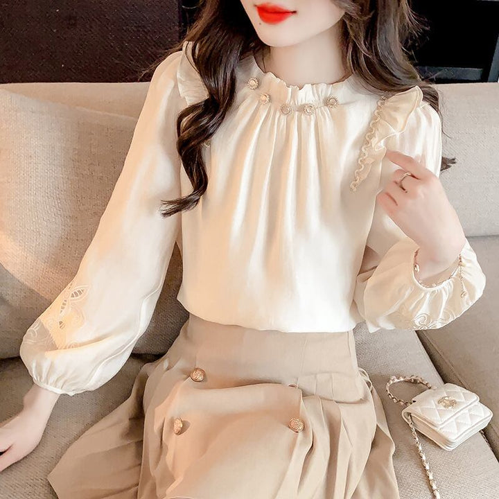 【tops】リボン付きブラウス　M29118
