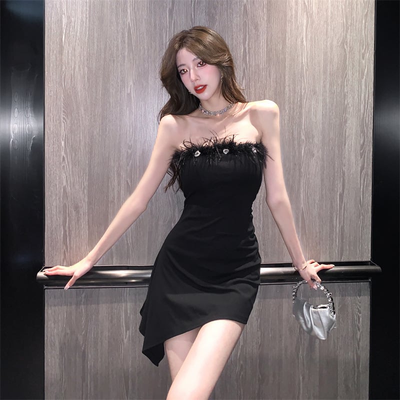 【dress】人気上昇中 chicファッションワンピース着瘦せ　M17089