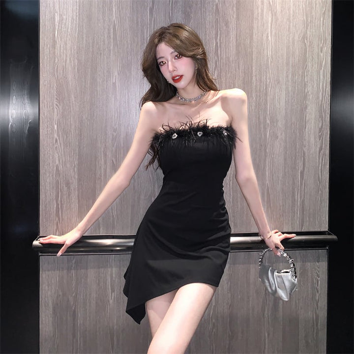 【dress】人気上昇中 chicファッションワンピース着瘦せ　M17089