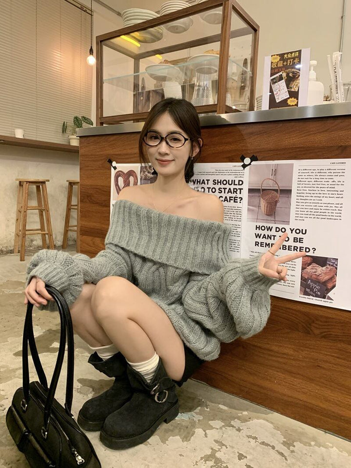 【tops】ボートネックニットセーター　M27457