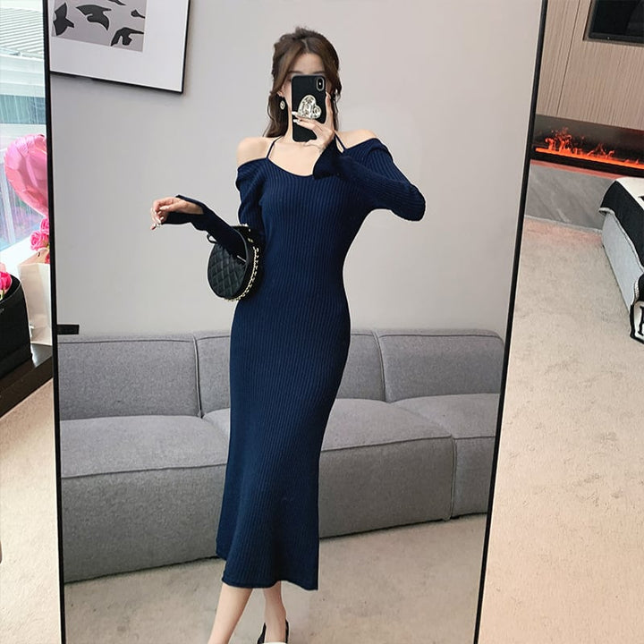 【dress】好感度UPエレガントニットワンピース　M17587