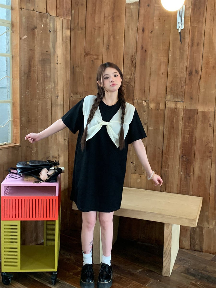【dress】リボン付きワンピース　M25038