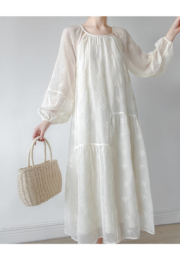 【dress】フラワー刺繍ワンピース　N2988