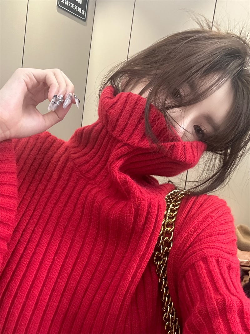 【tops】ハイネックニットセーター　M20199