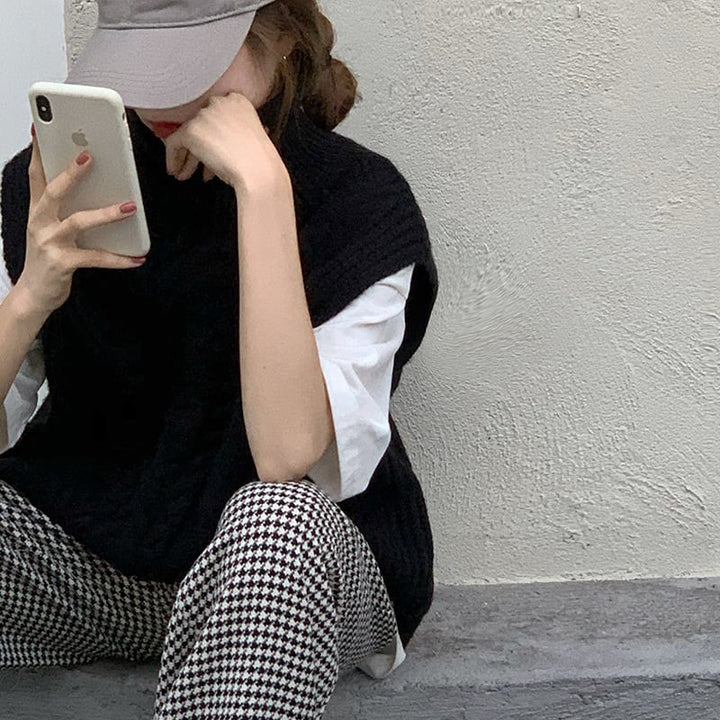 【tops】ハイネックニットプルオーバー　M18399