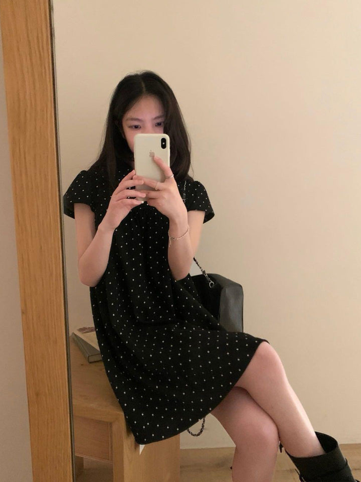 【dress】ノースリーブ折り襟ワンピース Q9044