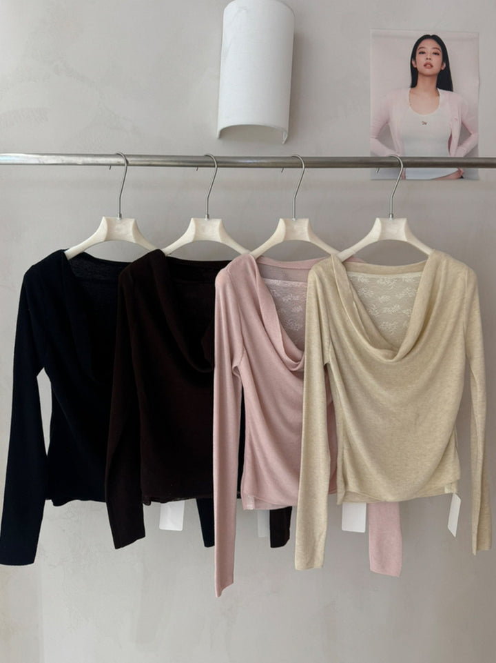 【tops】レースドッキングニットトップス Q9131