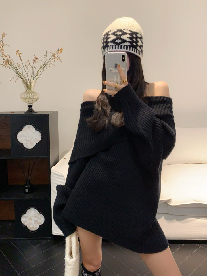 【tops】オフショルダーニットトップス Q9224