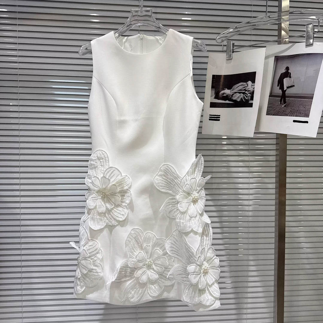 【dress】立体フラワーベストワンピース Q8695