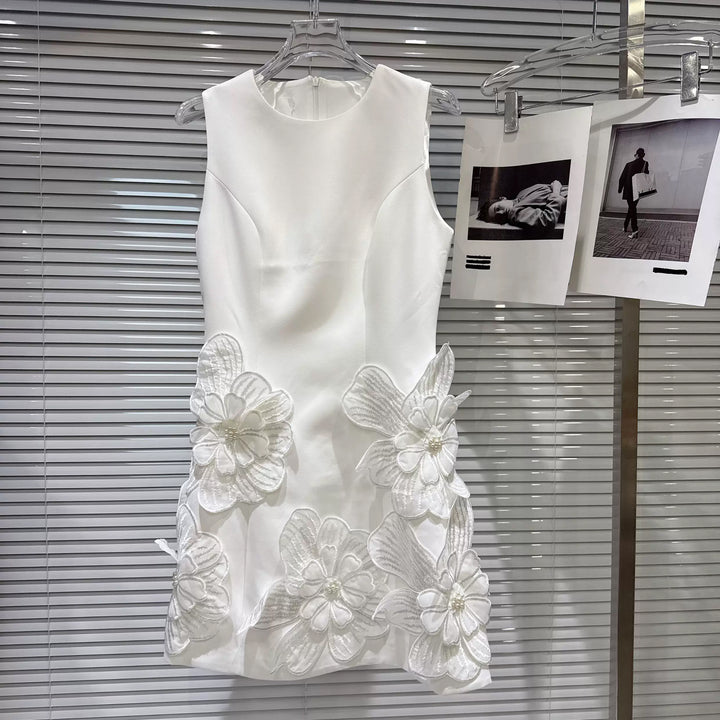【dress】立体フラワーベストワンピース Q8695