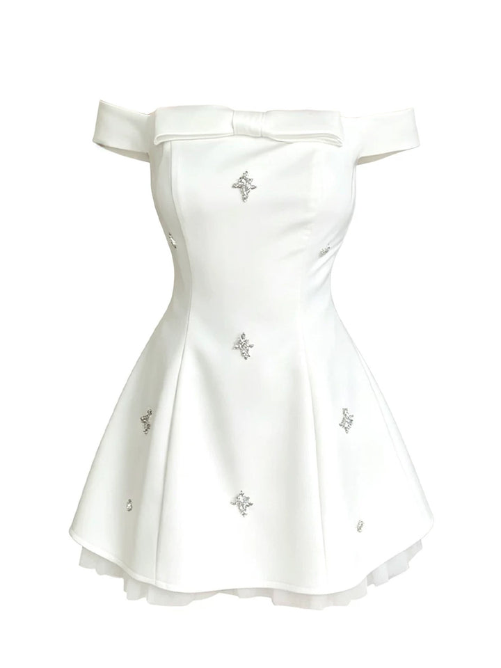 【dress】オフショルダーAラインワンピース Q8773