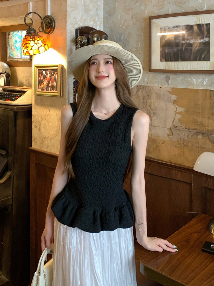 【set】ノースリーブトップス×ロングスカートセット Q8682