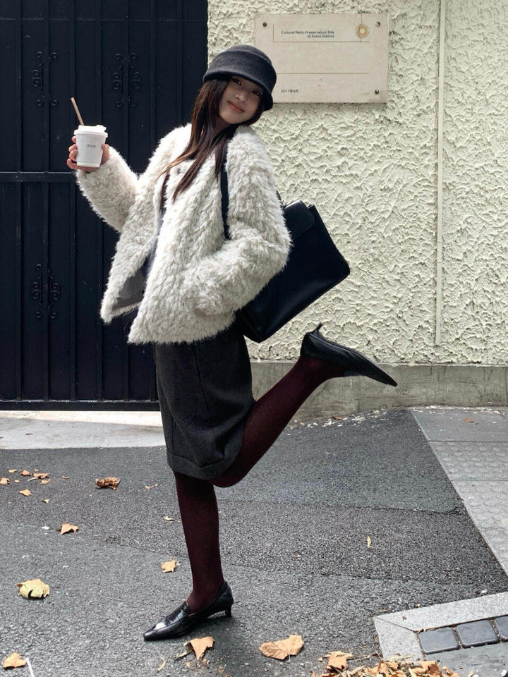 【outer】2色展開ファーコート Q9285