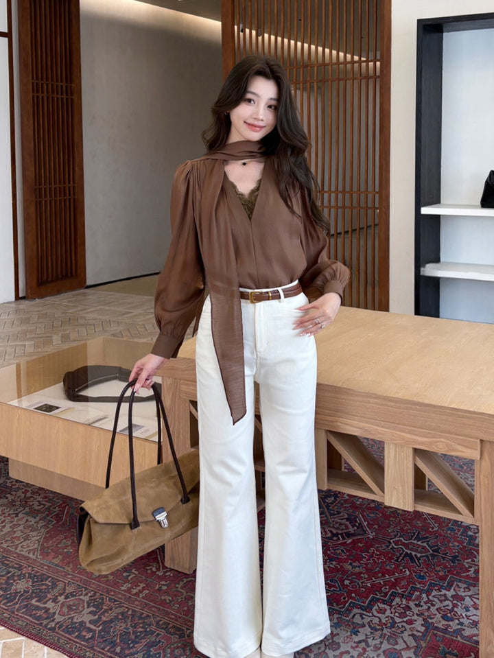【tops】レースドッキングトップス Q8970