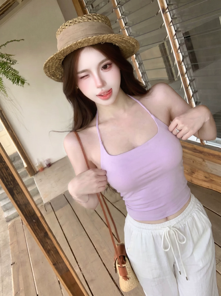【tops】ホルターネックキャミソール Q8613