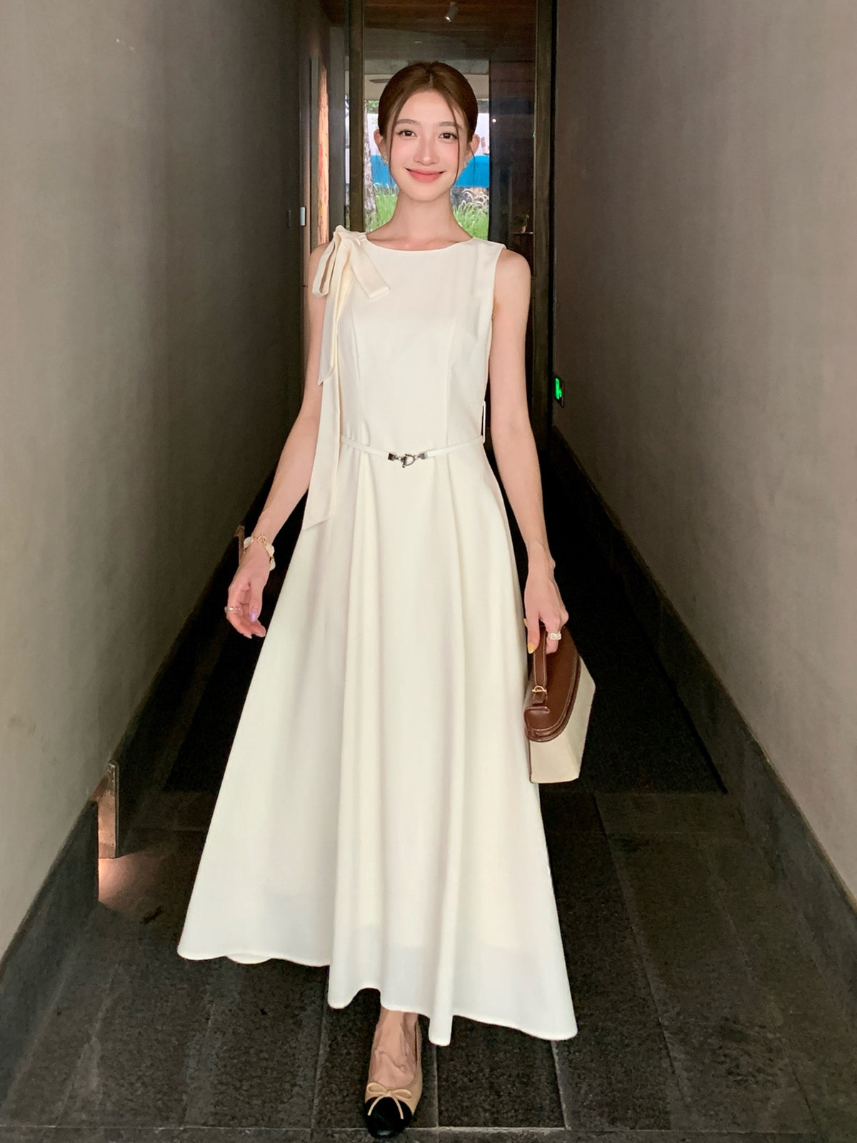 dress】ベルト付きノースリーブロングワンピース Q8981 – NANASTYLE