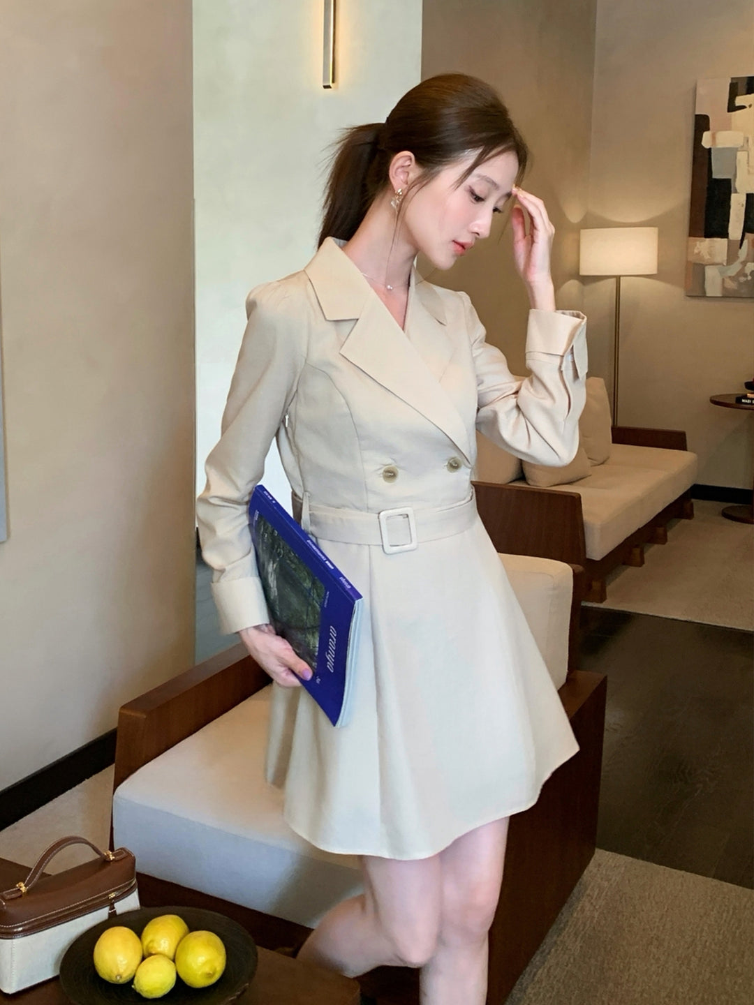 【dress】ベルト付きワンピース Q8964