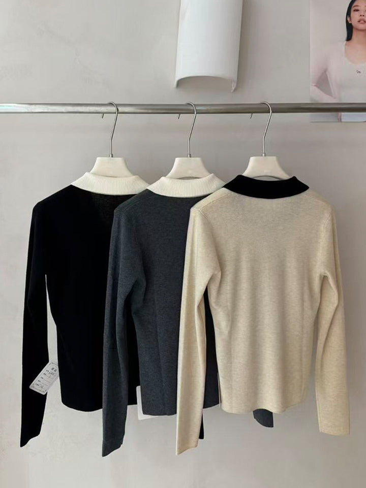 【tops】スカーフネックニットトップス Q9150