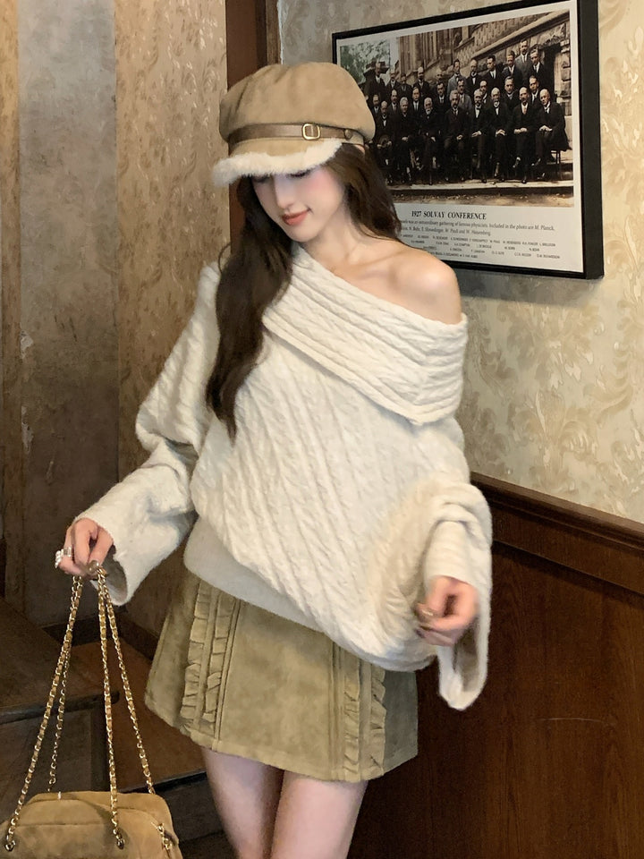 【tops】オフショルダーニットトップス Q9271