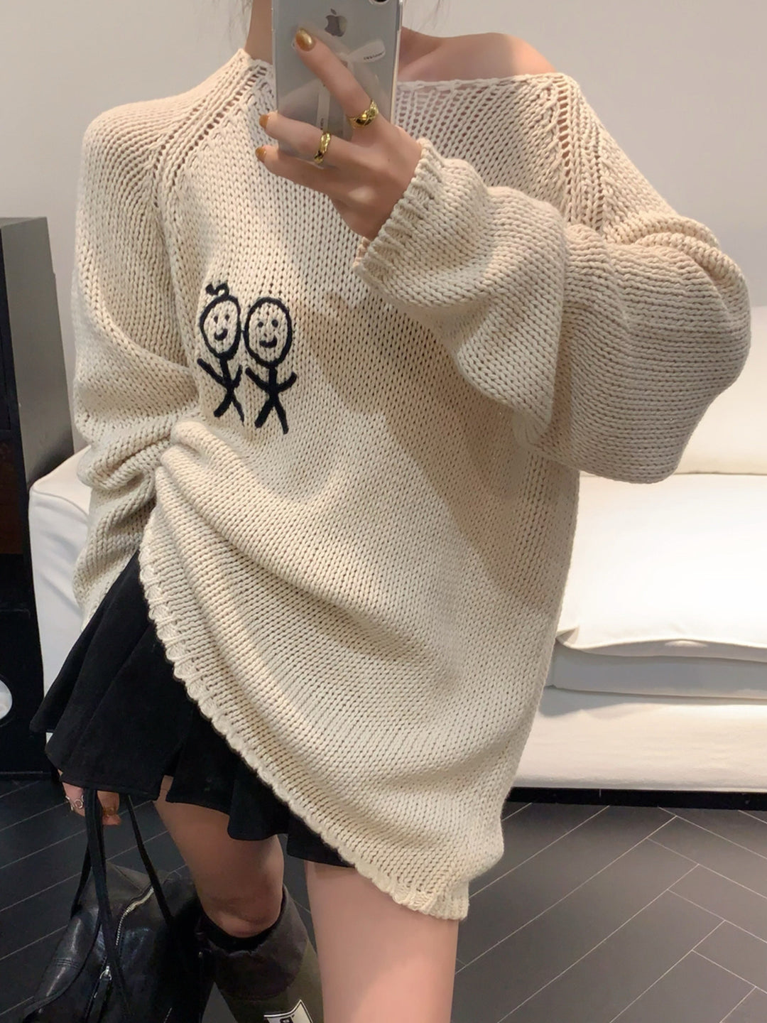 【tops】2色展開ニットトップス Q9225