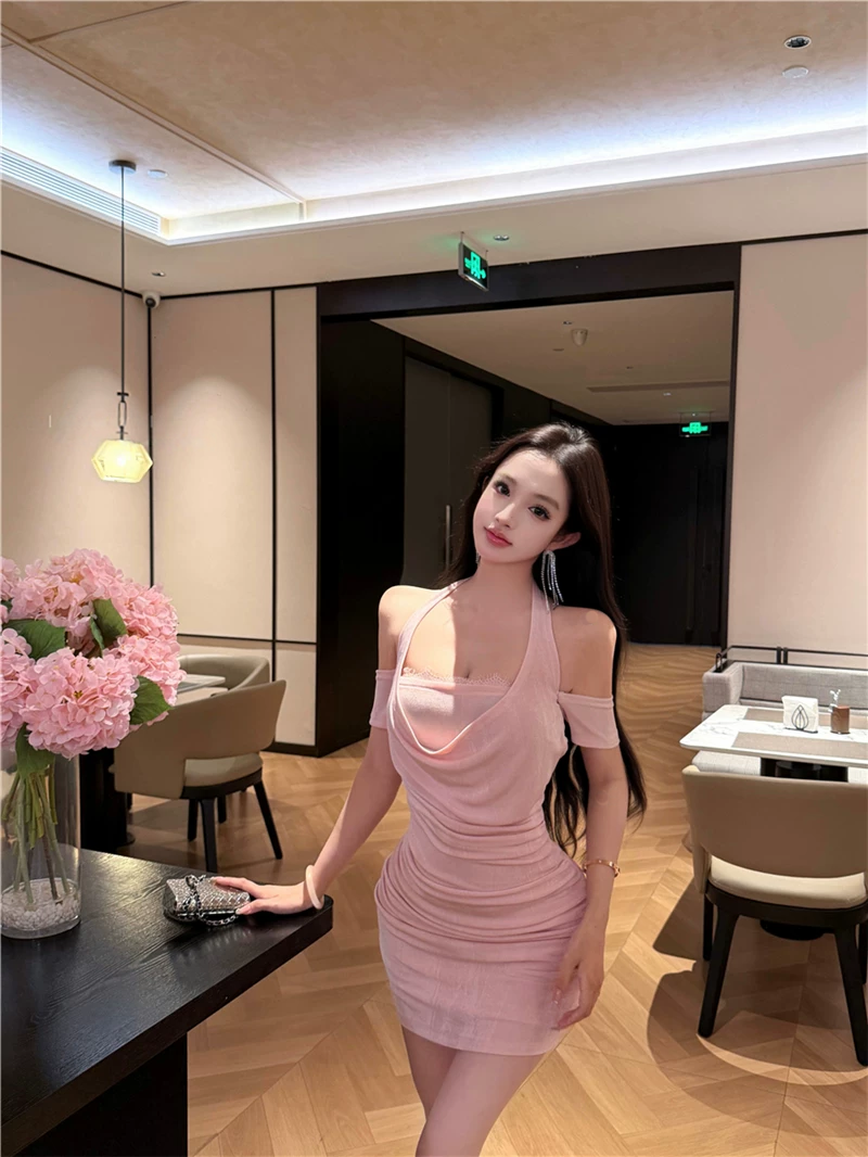 【dress】ホルターネックミニワンピース Q8560