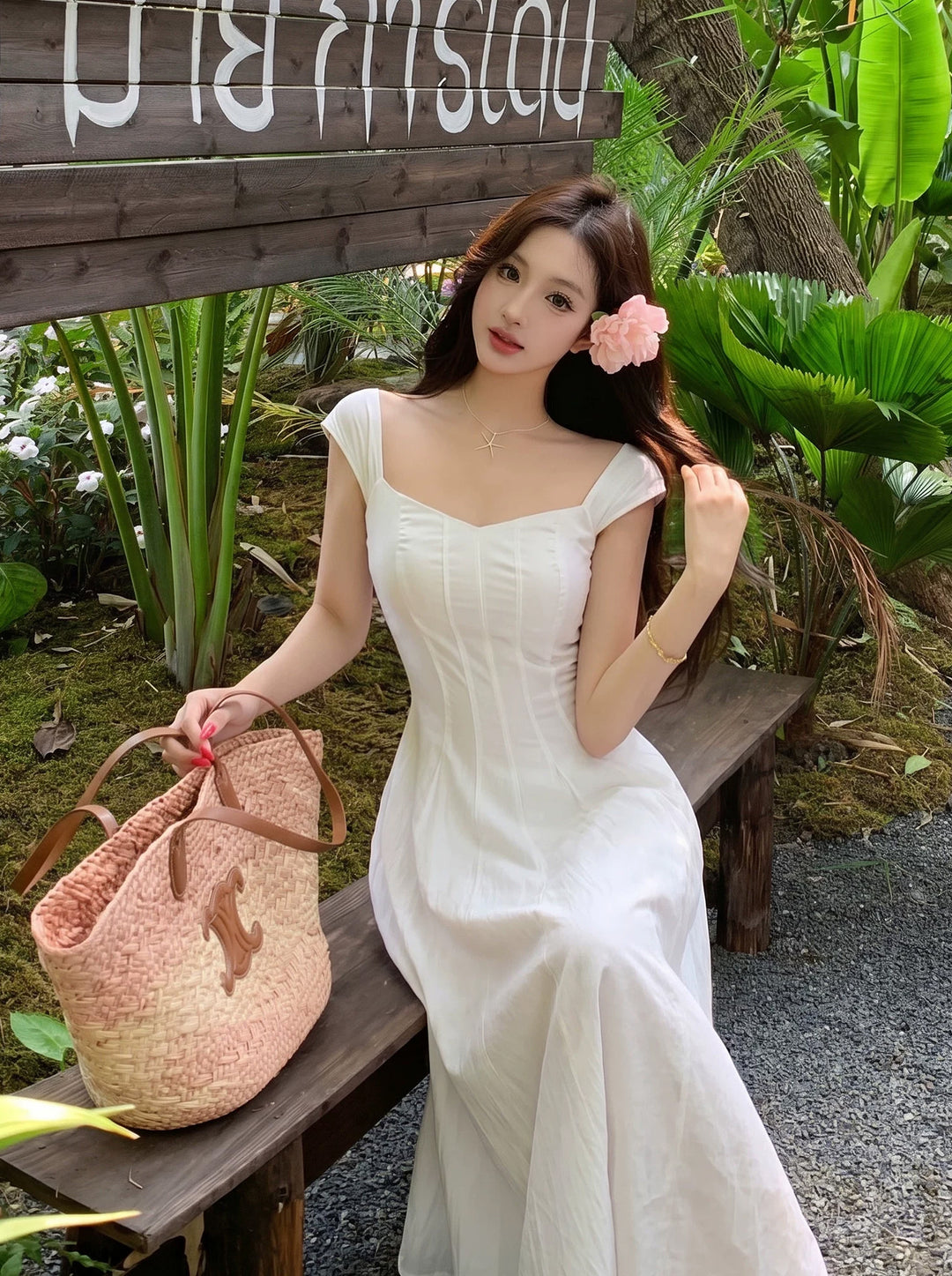 【dress】スクエアネックロングワンピース Q8646