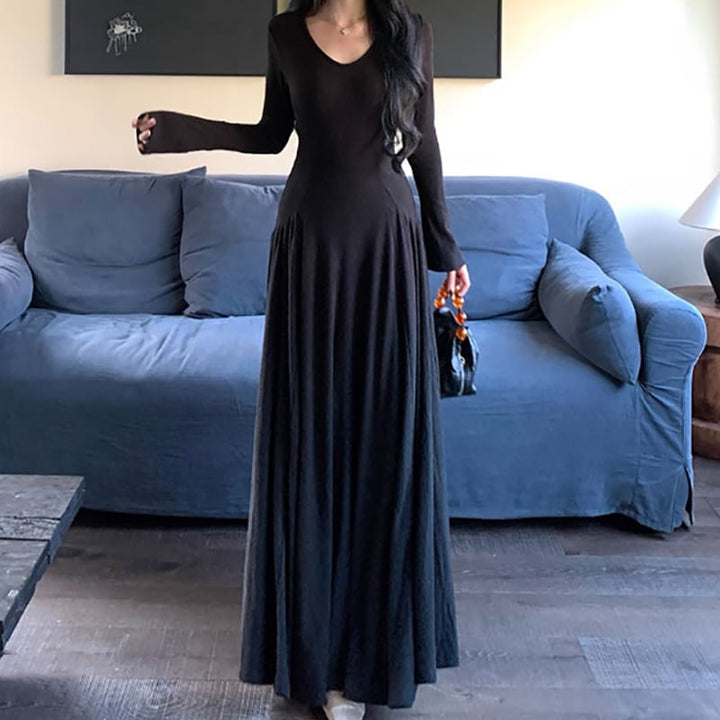 【dress】Ｖネックニットワンピース Q6860