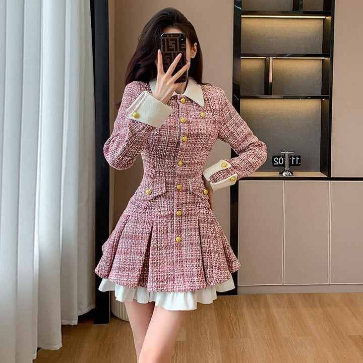 【dress】ツイードドッキングワンピース　M18135