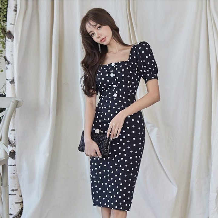 【dress】ドット柄ワンピース　M25217