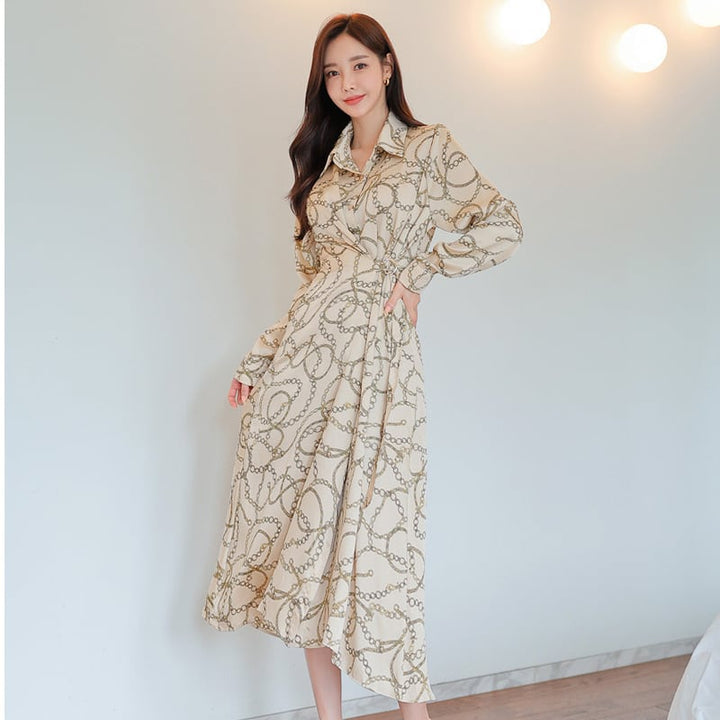 【dress】プリントシャツワンピース　M29492