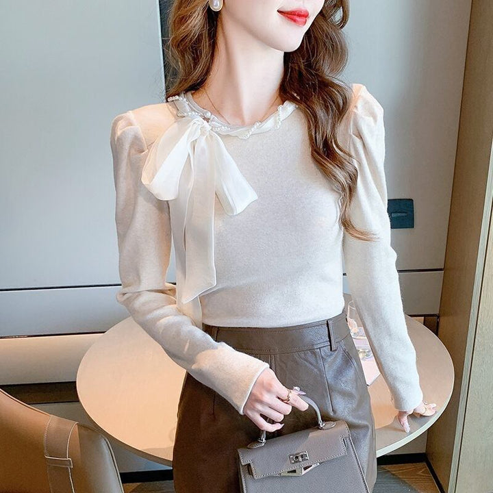 【tops】パールニットトップス　M27567