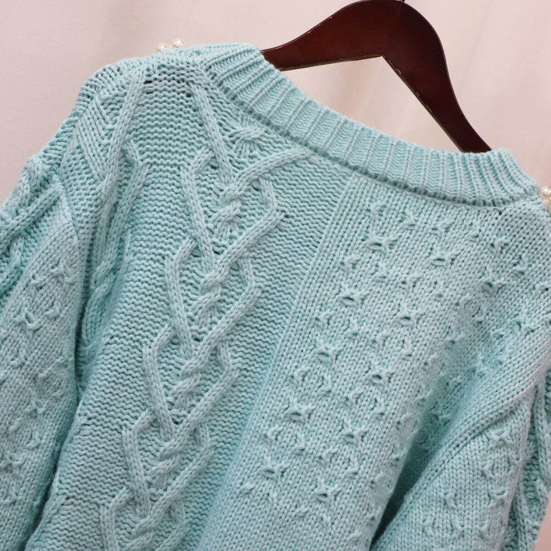 【tops】パールニットセーター　M18795