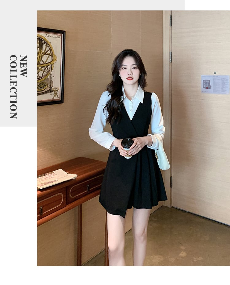 【dress】大人らしい ファッション切り替えワンピース　M17262