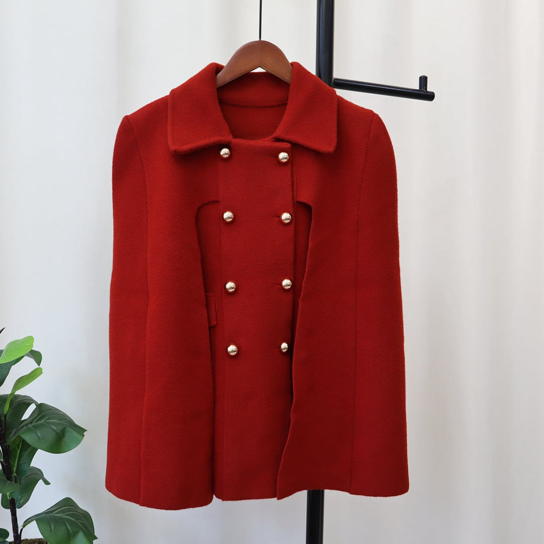 【outer】ダブルボタンケープコート　M18218