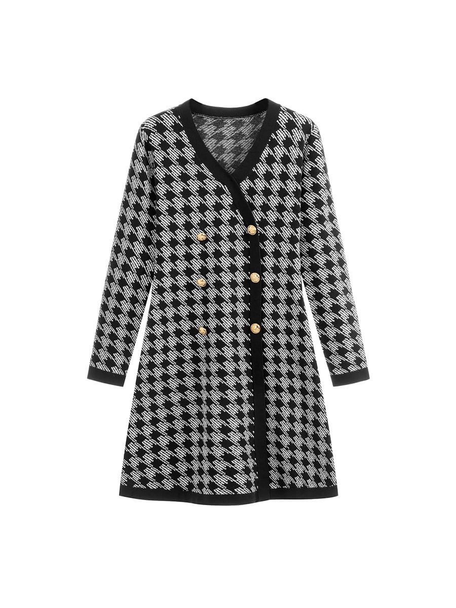 【dress】ダブルボタンニットワンピース　M18264