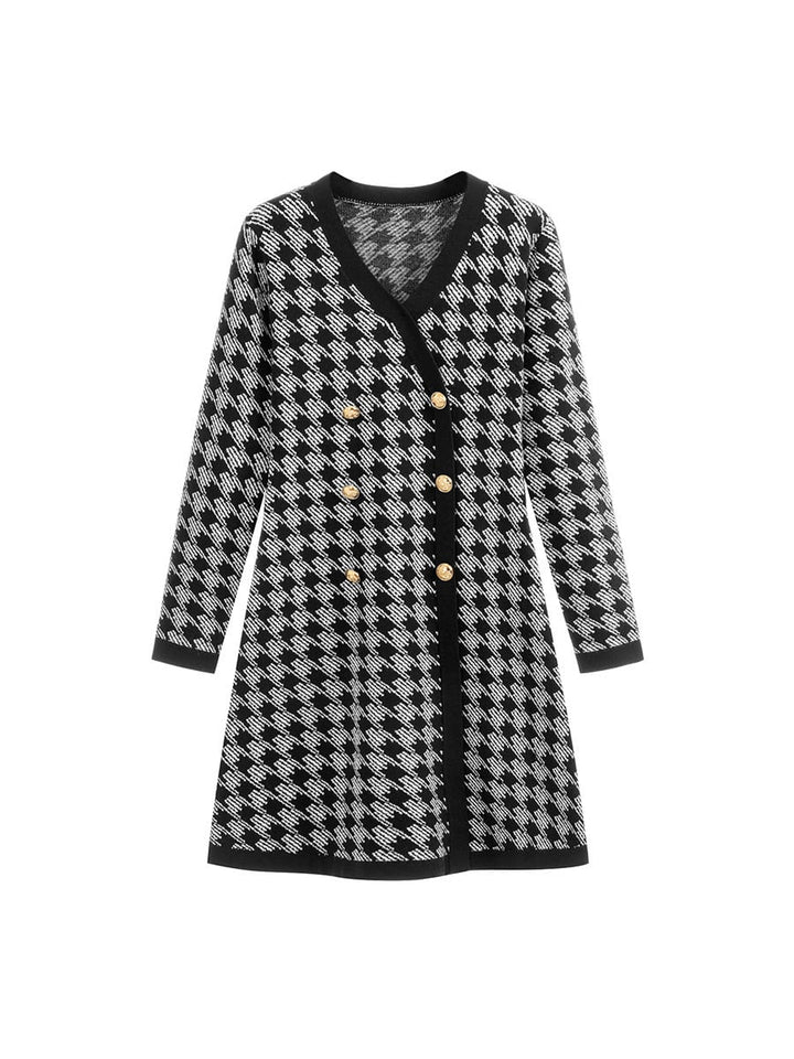 【dress】ダブルボタンニットワンピース　M18264