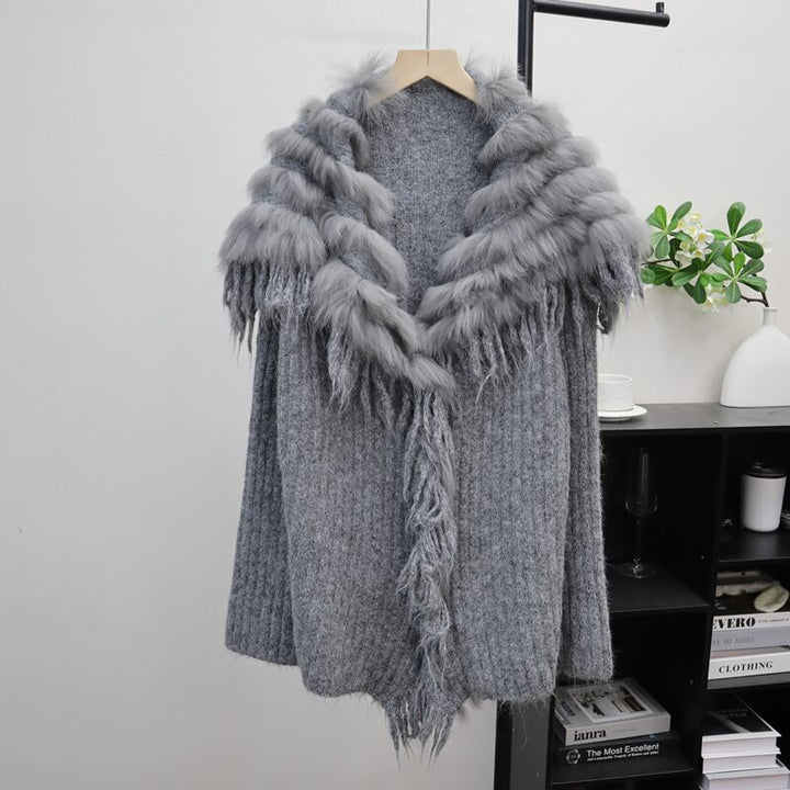 【outer】ファードッキングニットカーディガン Q7209