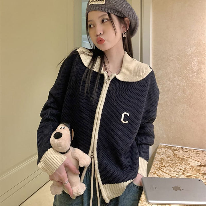 【outer】ファスナーニットカーデ　M27879
