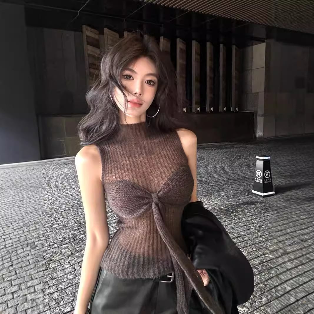 【tops】ノースリーブニットトップス　M26652
