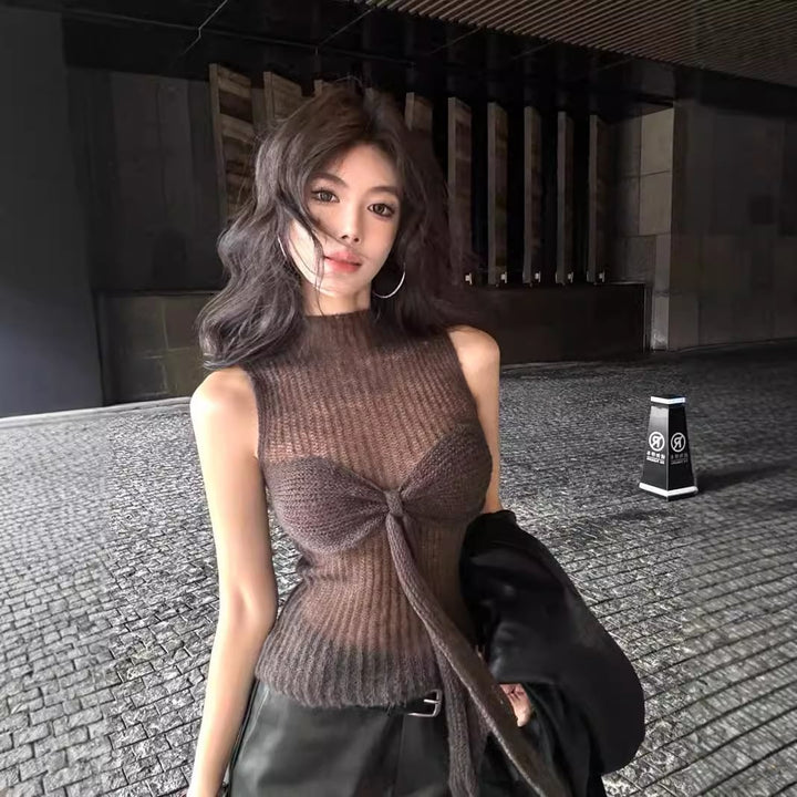 【tops】ノースリーブニットトップス　M26652